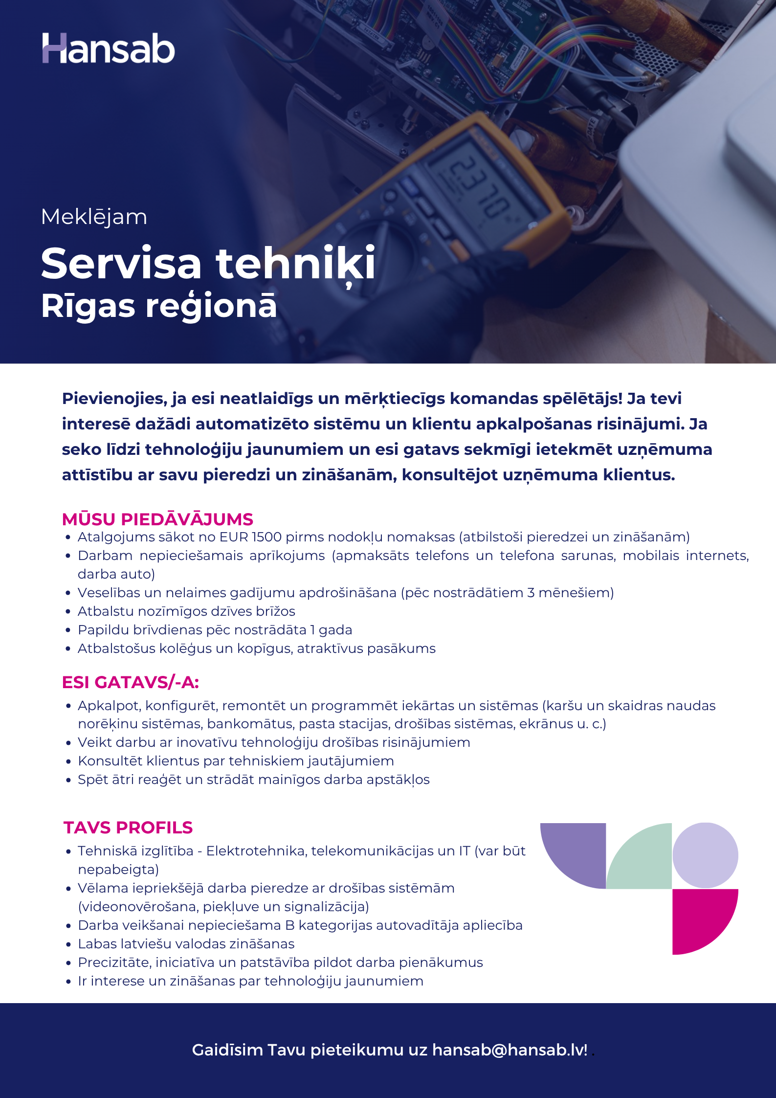 Servisa tehniķis/-e Rīgas reģionā